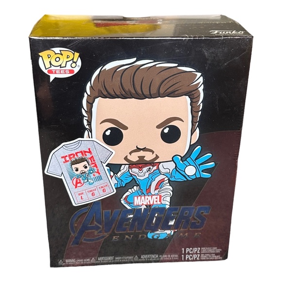 Funko Pop! Tees Marvel Avengers Endgame Iron Man Tee Vinyl Set - Large - Picture 1 of 2
